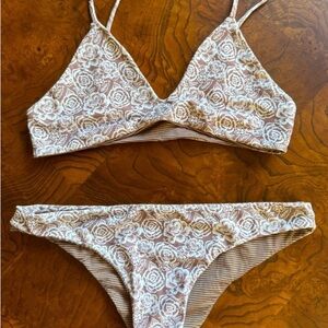 Acacia Swimwear Striped Floral Bikini